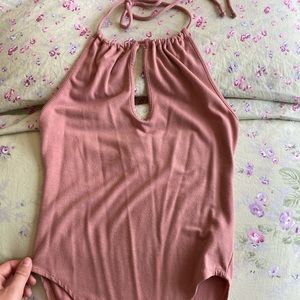 Forever 21 Pink Halter Top Bodysuit